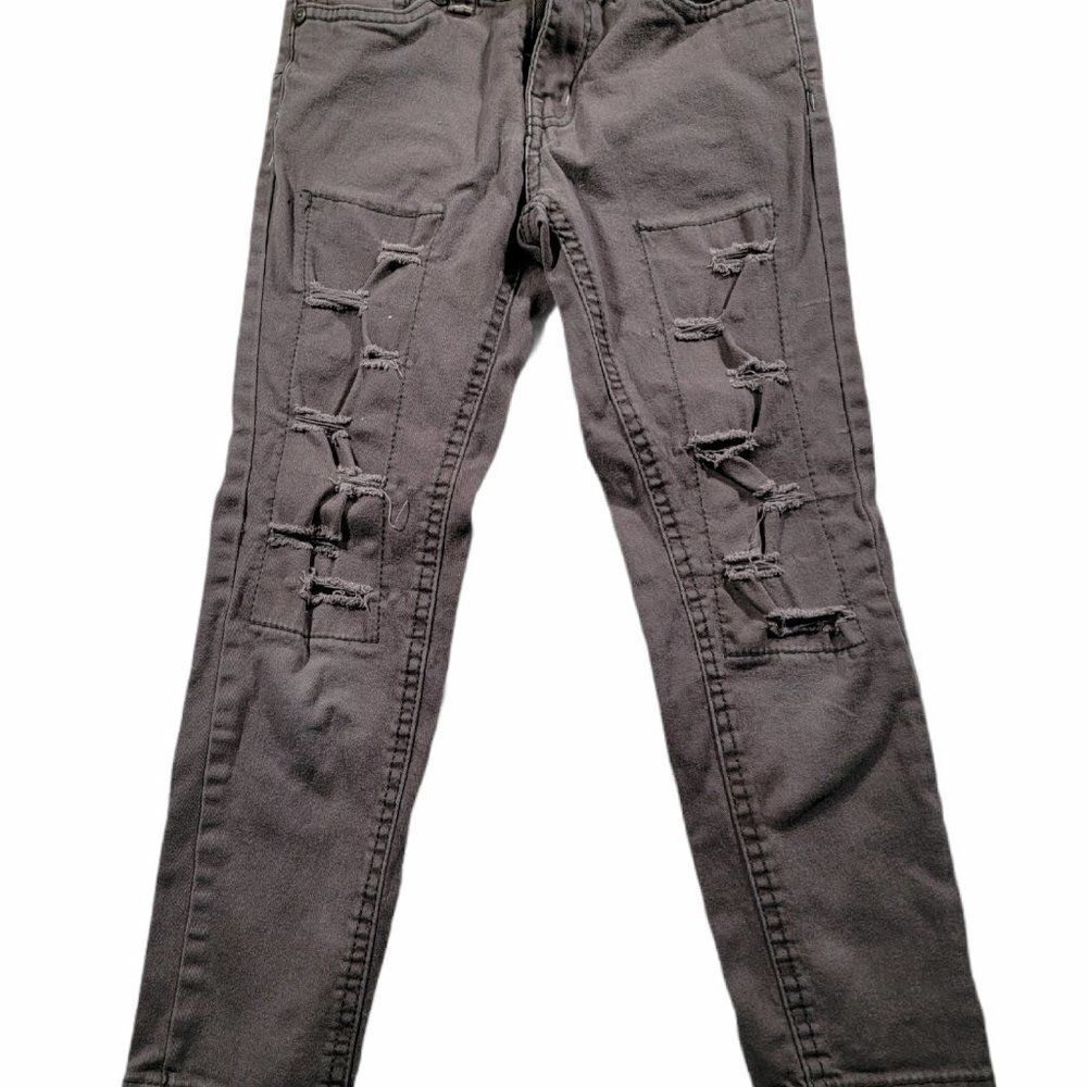 Real Love Girls Gray Stretch Straight Jeans Sz 6X